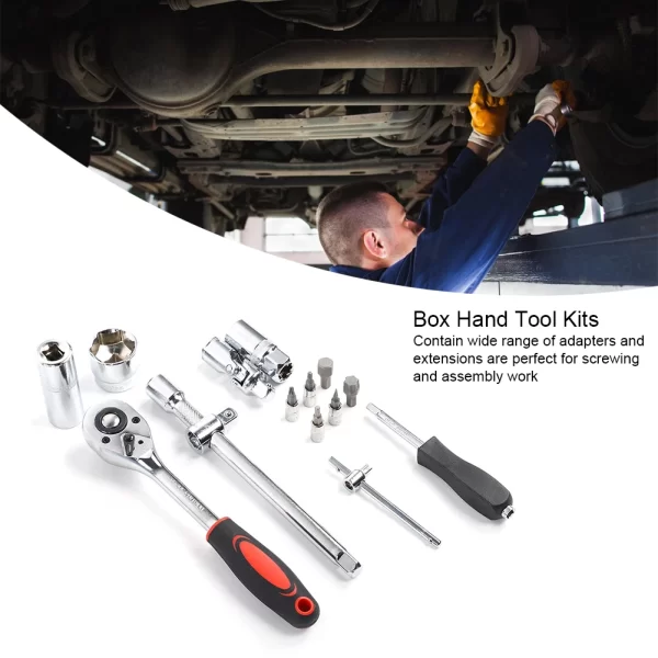 108Pcs Ratchet Wrench Socket Set 1/4in 1/2in - Image 3