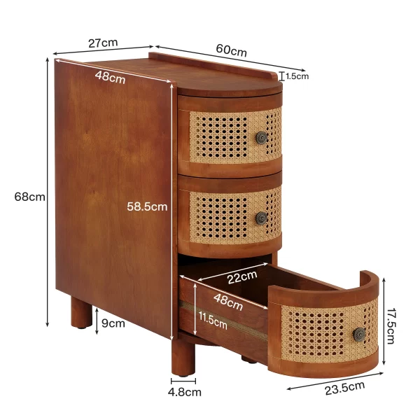 Tribesigns End Table Round Solid Wood Sofa Bedside Narrow Bedroom Side Table - Image 30