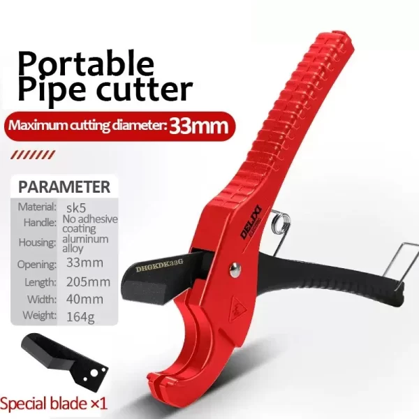 DELIXI ELECTRIC Pipe Cutter，Pipe Scissors SK5 Material Ratchet Cutter PVC/PU/PP/PE Hose Cutting - Image 7