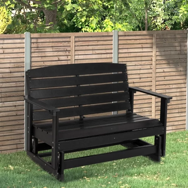 2-Person Outdoor Glider Bench Patio Double Swing Rocking Chair - Image 2