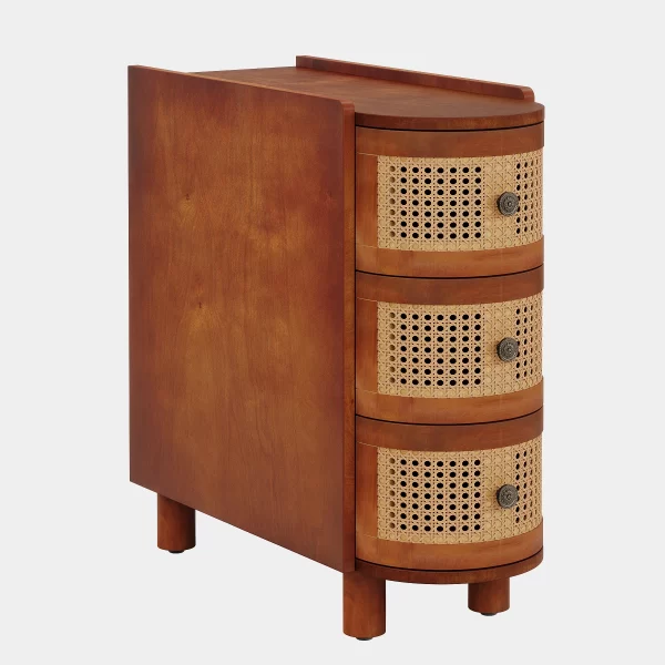 Tribesigns End Table Round Solid Wood Sofa Bedside Narrow Bedroom Side Table - Image 9