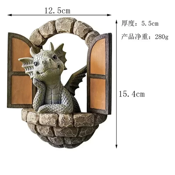 Solar Powered Outdoor Garden Dragon Statue Lovely Meditation Resin Crafts - Image 20