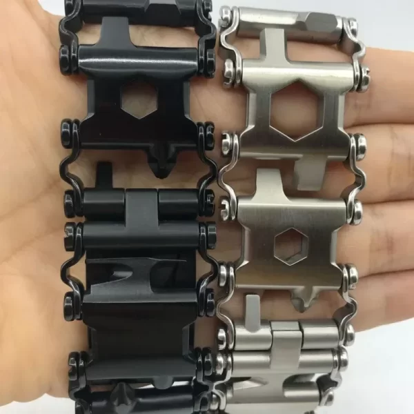 Survival Multitools Silver Bracelet  Stainless Steel Bracelet - Image 17