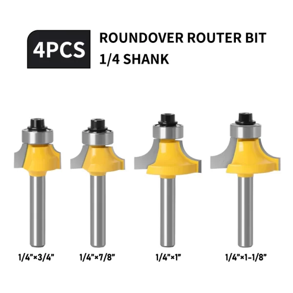 1/4-Inch Shank Roundover Edging Router Bit Set - Image 7