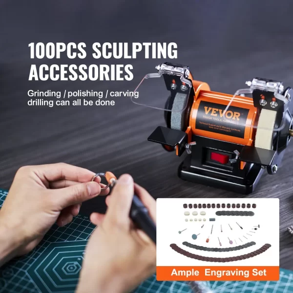 Jewelry Polisher Buffer Adjustable Speed Bench Grinder Polishing Machine - Image 6