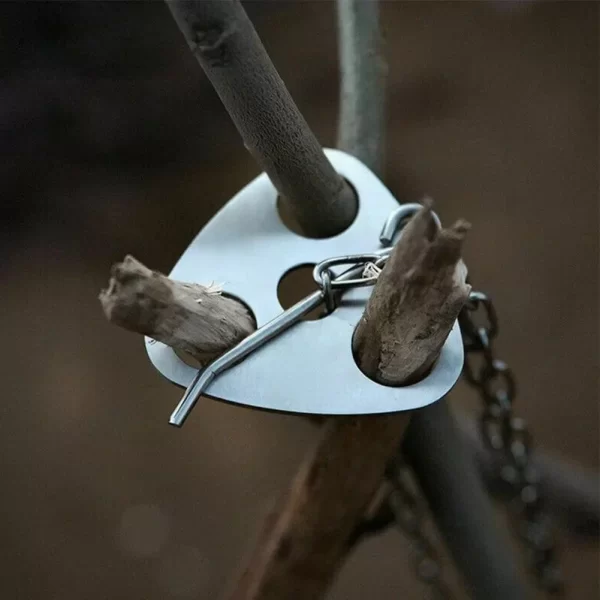Portable Detachable Outdoor Barbecue Tripod Hanging Rack Campfire Grill Pot Triangle Stand Set - Image 11