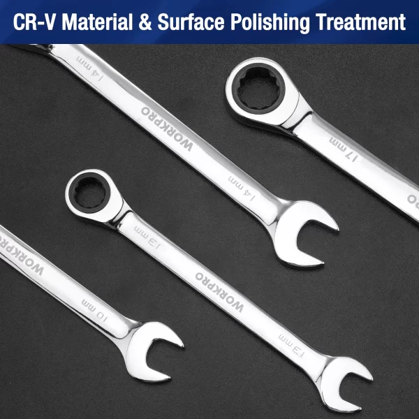WORKPRO 23pc Ratcheting Wrench Set  with Box - Image 6