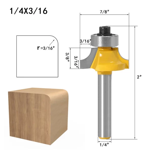 1/4-Inch Shank Roundover Edging Router Bit Set - Image 5