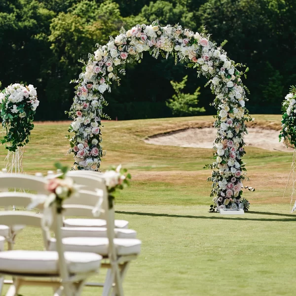 Large White Wedding Arch Stand 3 Layer - Image 9