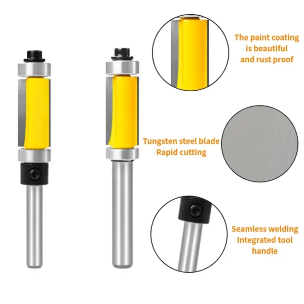 1PC Flush Trim Bit With Double Bearing Router Bit Woodworking - Image 4