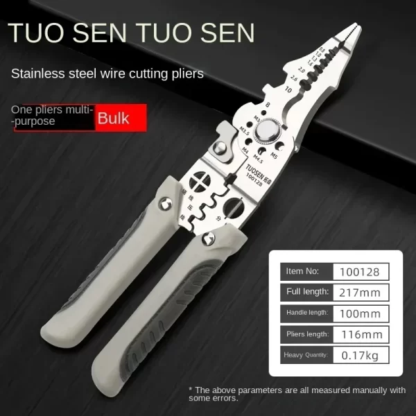 Outdoor Multi Functional Electrician Pliers for Wire Splitting and Stripping - Image 5