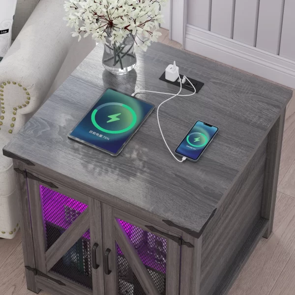 24" Farmhouse End Table, Large Sofa Side Table - Image 11