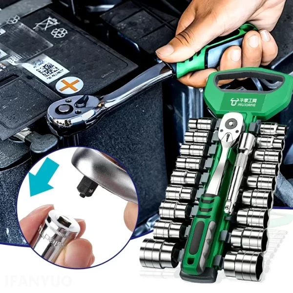 72 Tooth Socket Sleeve Wrench Set 1/4" 3/8" Wear-resisting Ratchet Wrench Socket - Image 2