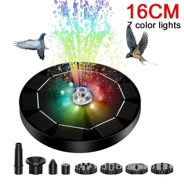 Fountain Light 7 Colors LED Light Solar Fountain Light Rotating Fountain - Image 12