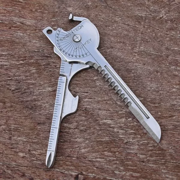 Survival Folding Tool Kit - 8-in-1 Camping Multi-Function Keychain - Image 2