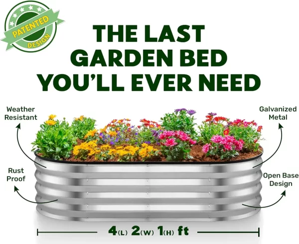 Galvanized Raised Garden Beds Outdoor // 4×2×1 ft (2-Pack) - Image 5