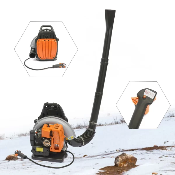 Gasoline-Powered Backpack Leaf Blower, 65CC Engine,2.7KW Power, Air-Cooled System - Image 3