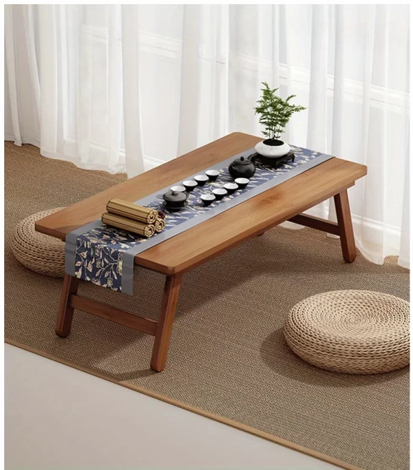 Versatile Foldable Coffee Table - Brown, Bamboo Top - Image 7