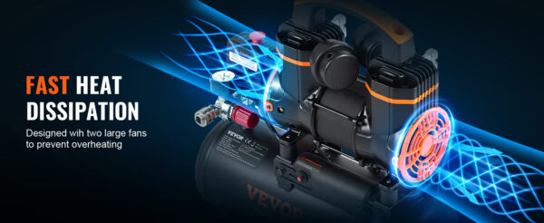 VEVOR Silent Air Compressor 900W 1450W 1800W Quiet Oil-free Portable Air Pump - Image 17