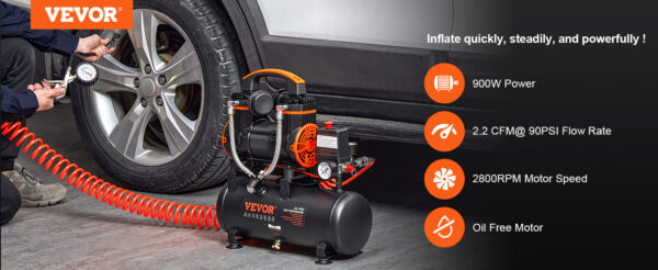 VEVOR Silent Air Compressor 900W 1450W 1800W Quiet Oil-free Portable Air Pump - Image 12
