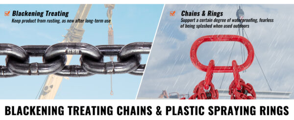 VEVOR Chain Sling 5/16 Inch X 5 Ft Lifting Chains with Hooks - Image 9