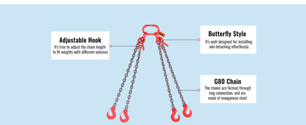 VEVOR Chain Sling 5/16 Inch X 5 Ft Lifting Chains with Hooks - Image 12