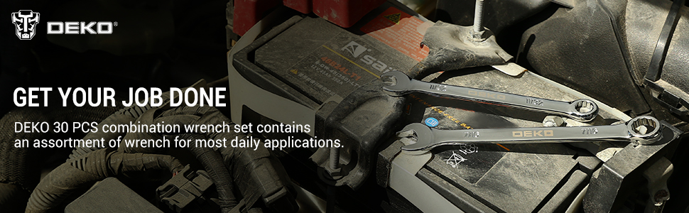 DEKOPRO Combination Wrench Set, SAE&Metric, 1/4'' to 1'' & 8-22mm, 12-Point - Image 10