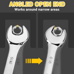 DEKOPRO Combination Wrench Set, SAE&Metric, 1/4'' to 1'' & 8-22mm, 12-Point - Image 12