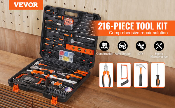 VEVOR Tool Kit Home Repairing Tool Kit with Portable Tool Storage - Image 10