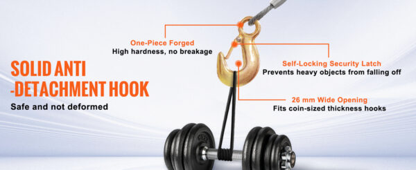 VEVOR Hand Winch Heavy Duty Rope Crank with 33 ft Steel Wire Cable - Image 13