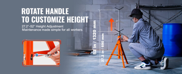 VEVOR Pipe Stand 2500LBS Heavy Duty Pipe Jack Stands - Image 10