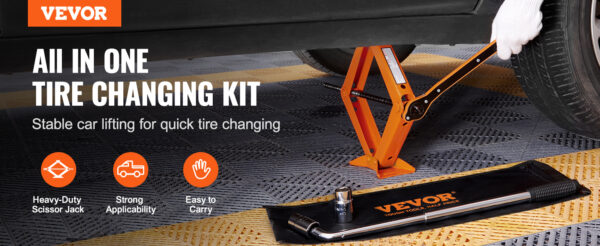 VEVOR Scissor Jack 2.5 Ton/5512 lbs Scissor Car Jack 3.7"-17.1" Lifting Range Scissor Lift Jack Portable Tire Jack for Car Truck - Image 9