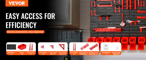 VEVOR Wall Mounted Storage Bins 30/48-Bin Parts Rack Organizer - Image 13