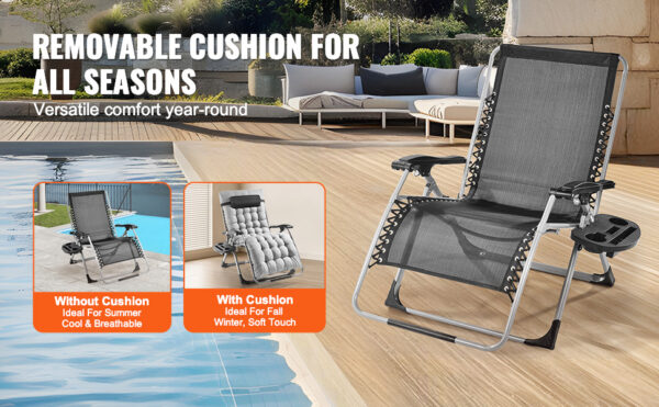 VEVOR Zero Gravity Chair Zero Gravity Recliner Lounge Chair Adjustable - Image 14