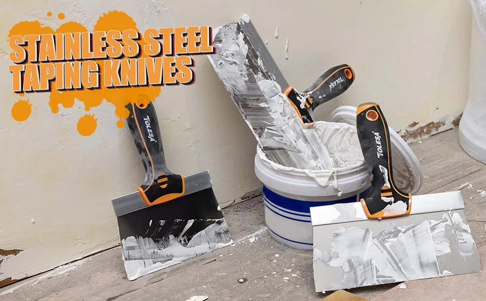 TOLESA Stainless Steel Taping Knife 5Pcs with 0.5mm Thickness Flexible Blades - Image 7