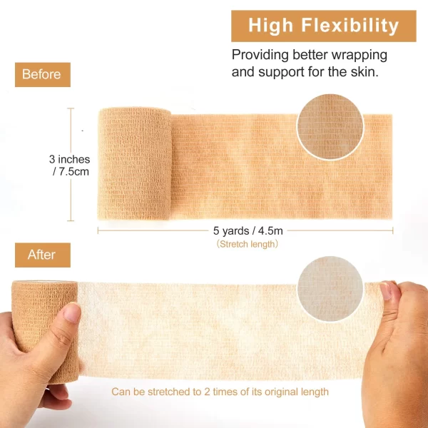 10 Rolls Medical Adhesive Bandage Elastic Breathable Sports Self Adhesive Tape - Image 4