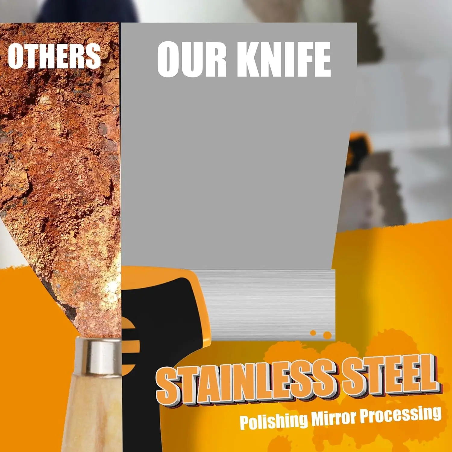 TOLESA Stainless Steel Taping Knife 5Pcs with 0.5mm Thickness Flexible Blades - Image 5