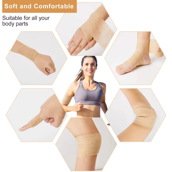 10 Rolls Medical Adhesive Bandage Elastic Breathable Sports Self Adhesive Tape - Image 12