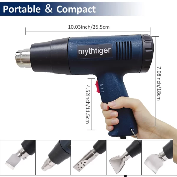 2000W Industrial Electric Hot Air Gun Digital Display Car Film Heat Gun Air Dryer for Soldering Thermal Blower Shrink Wrapping - Image 34