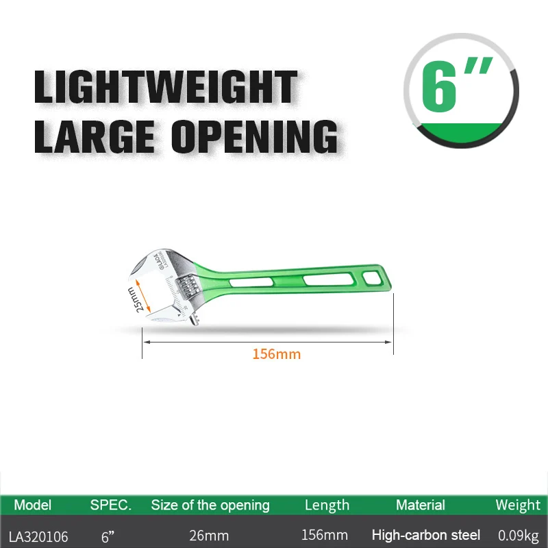 LAOA Large Opening Adjustable Wrench Light Spanner Multifunctional Bathroom Pipe Wrench 6-12 inch Plumbing Repair Hand Tools - Image 10