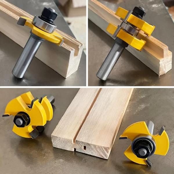 2pc 1/4"1/2" Shank 6mm 8mm 12mm shank Tongue & Groove Router Bit Set - Image 5