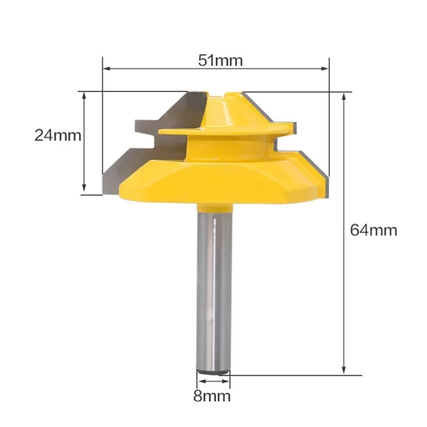 1/2"1/4“ 8mm Shank 45° Lock Miter Router Bit 8*1-1/2 8*1-3/8 - Image 12