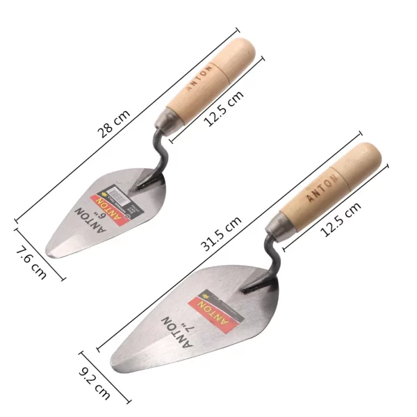 6/7 Inch Construction Tools Putty Knife Brick Trowel Laying Carbon Steel Blade Pointing Plaster Tool Carbon Steel Trowel  Tools - Image 2