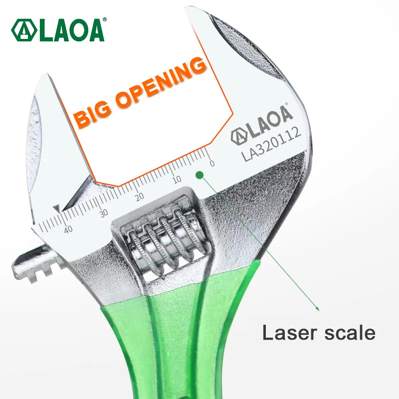 LAOA Large Opening Adjustable Wrench Light Spanner Multifunctional Bathroom Pipe Wrench 6-12 inch Plumbing Repair Hand Tools - Image 3