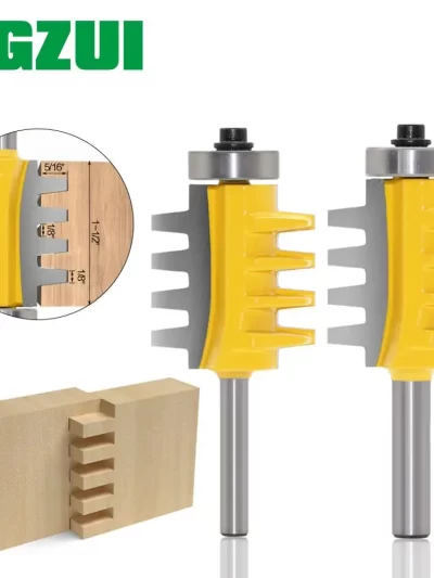 8mm,6mm,1/4 inc Shank Rail Reversible Finger Joint Glue Router Bit Cone Tenon Woodwork Cutter