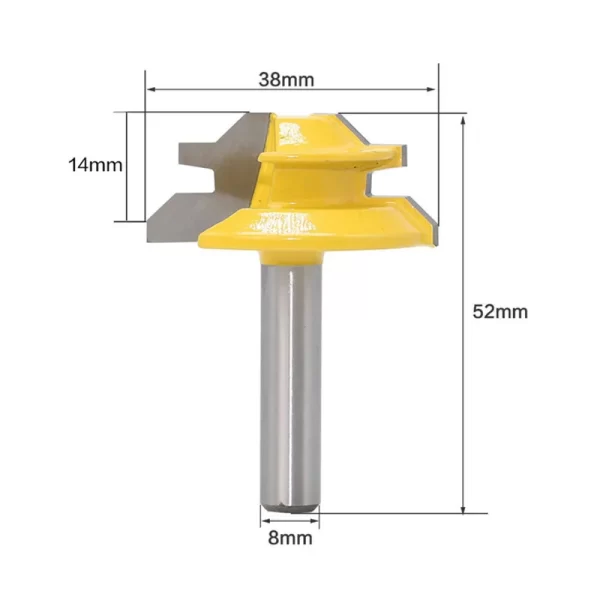 1/2"1/4“ 8mm Shank 45° Lock Miter Router Bit 8*1-1/2 8*1-3/8 - Image 3