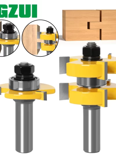 2pc 1/4"1/2" Shank 6mm 8mm 12mm shank Tongue & Groove Router Bit Set