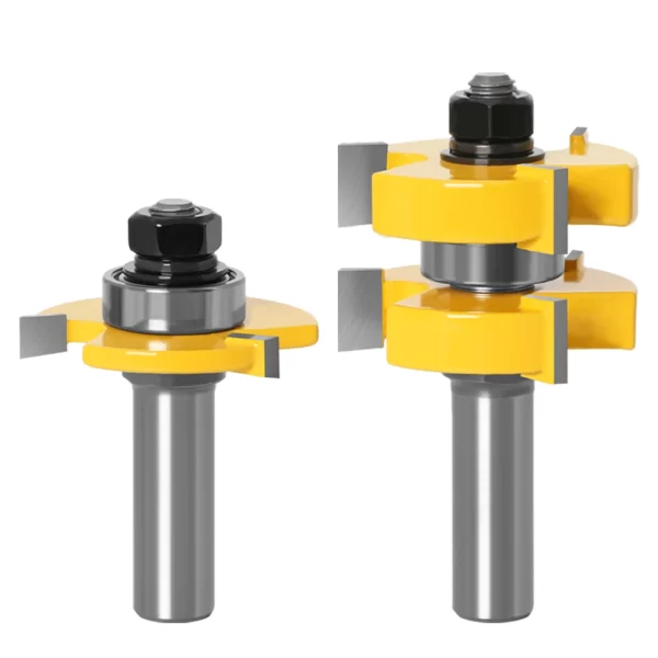 2pc 1/4"1/2" Shank 6mm 8mm 12mm shank Tongue & Groove Router Bit Set - Image 2