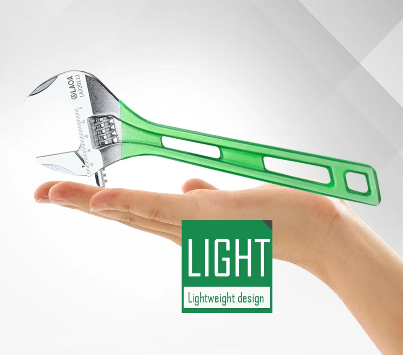 LAOA Large Opening Adjustable Wrench Light Spanner Multifunctional Bathroom Pipe Wrench 6-12 inch Plumbing Repair Hand Tools - Image 14