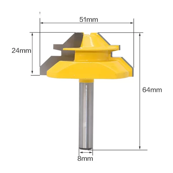 1/2"1/4“ 8mm Shank 45° Lock Miter Router Bit 8*1-1/2 8*1-3/8 - Image 4